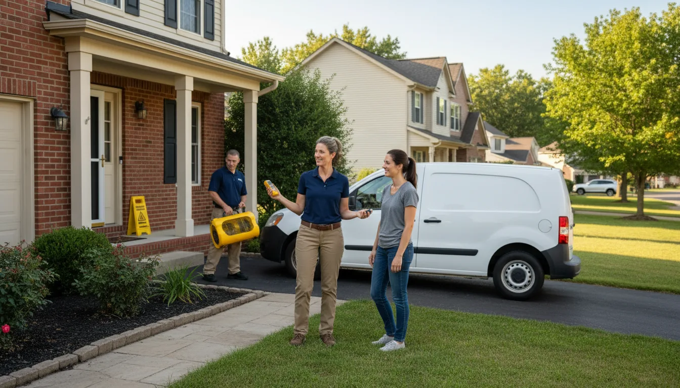 Residential water damage restoration in Gays, IL
